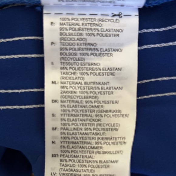 Adidas Royal Blue Satin Pants with White Stripes - Picture 2 of 2